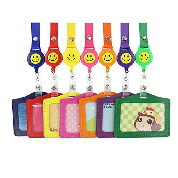Faux Leather Business ID Credit Card Badge Holder Clear Pouch Case Faux Leather Business ID Credit Card Badge Holder Clear Pouch Case